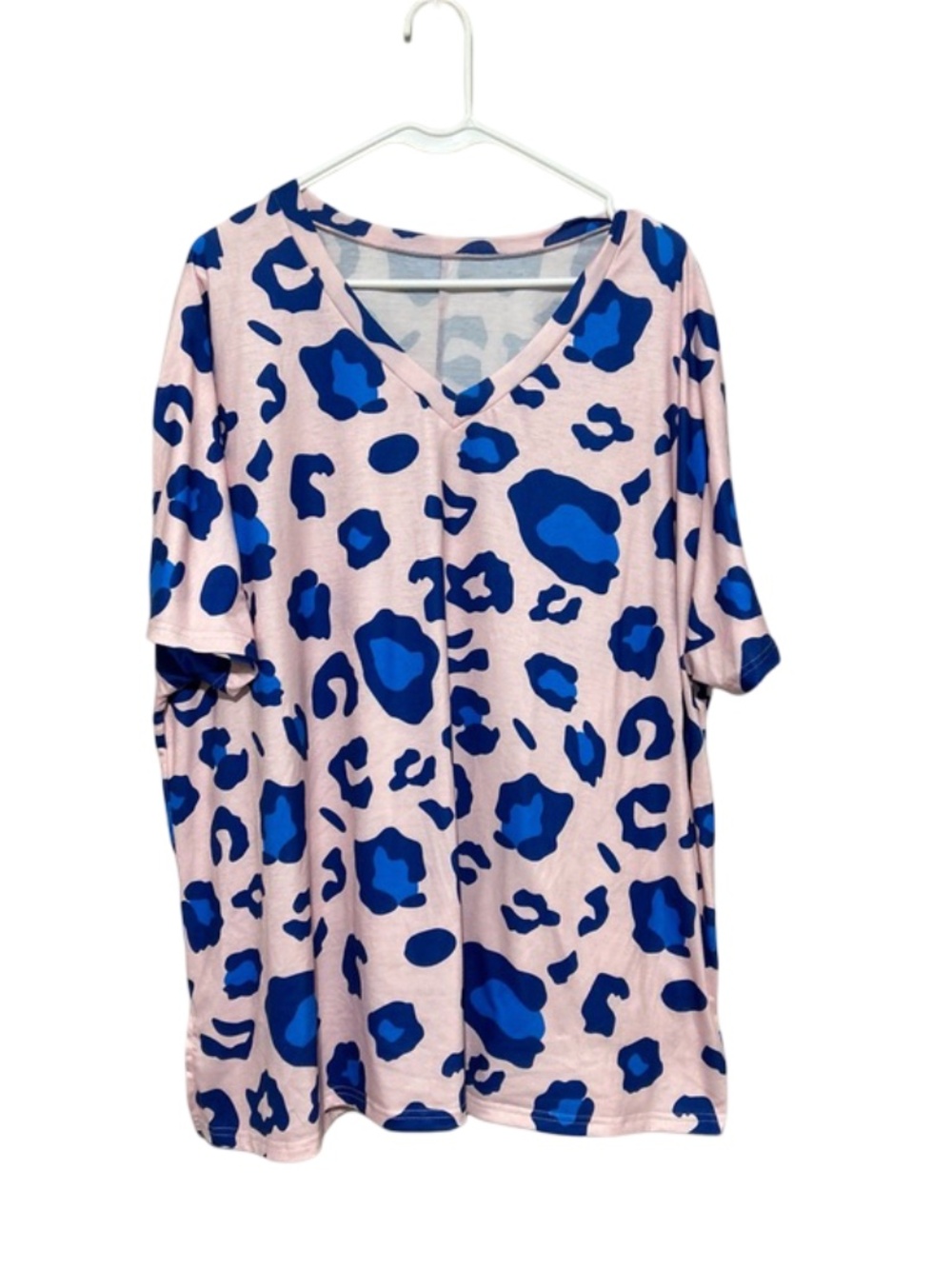Cozy 2XL Animal Print Blouse Pink Blue